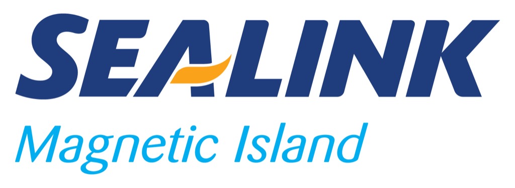 SeaLink Magnetic Island logo featuring bold blue and yellow wave elements with the company name in clear lettering