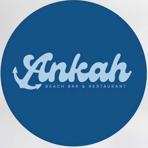 Ankah Beach Bar & Restaurant logo featuring warm tropical colours and modern coastal styling, reflecting its Sri Lankan‑inspired island dining theme.
